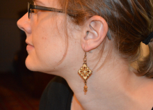 QUILT PATTERN MARQUETRY EARRINGS QUILT PATTERN MARQUETRY EARRINGS