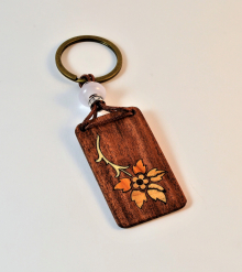 FLORAL MARQUETRY KEY CHAIN FLORAL MARQUETRY KEY CHAIN